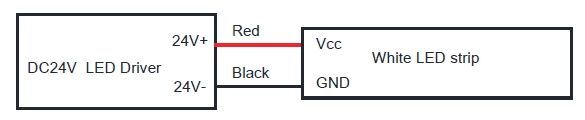 8.1 단일 색상 와이어 정보:케이블: Vcc용 빨간색, GND-